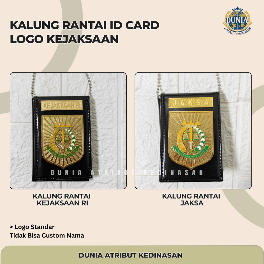Kalung Rantai Logam Logo Kejaksaan RI  & Jaksa