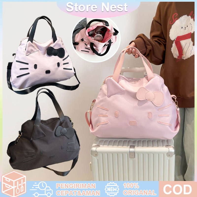 Tas Travel Hello Kitty Lucu Tas Besar Travel Bag Tas Perjalanan Kartun Tas Selempang Tas Tenteng Tas
