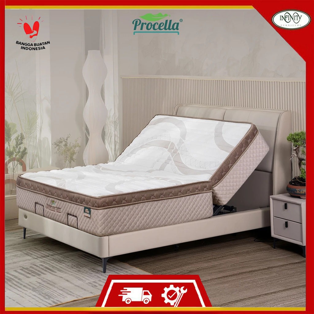PROCELLA LIFESTYLE PLUSH Kasur Spring Bed Set Motion Rest Medium Firm Full Set