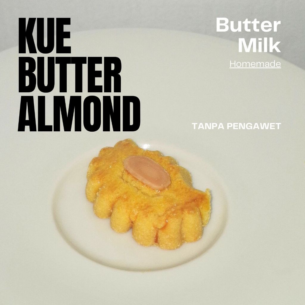 Kue Butter Almond | Cookies Butter Milk Homemade | Kue Kering Cemilan Manis | Snack Sachet Favorit