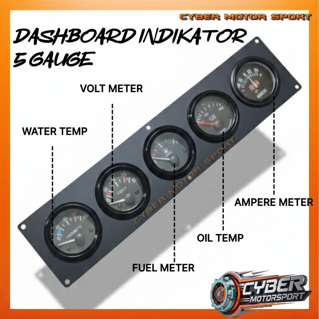 Gauge dashboard mobil universal. analog meteran mobil classic . water temperature . volt meter. fuel