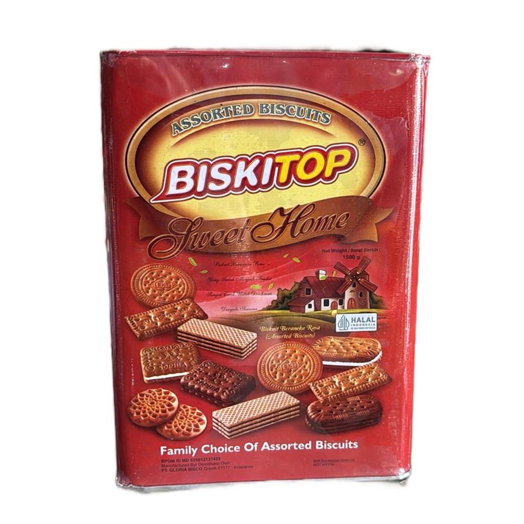 Biskitop Assorted Biscuits Sweet Home Traditional Kue Lebaran 1500gr Kaleng Beraneka Macam Kemasan F