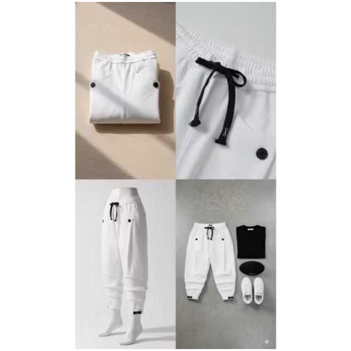 big sale celana jogger pria wanita celana olahraga jogger pants trendy putih polos terbaru jumbo