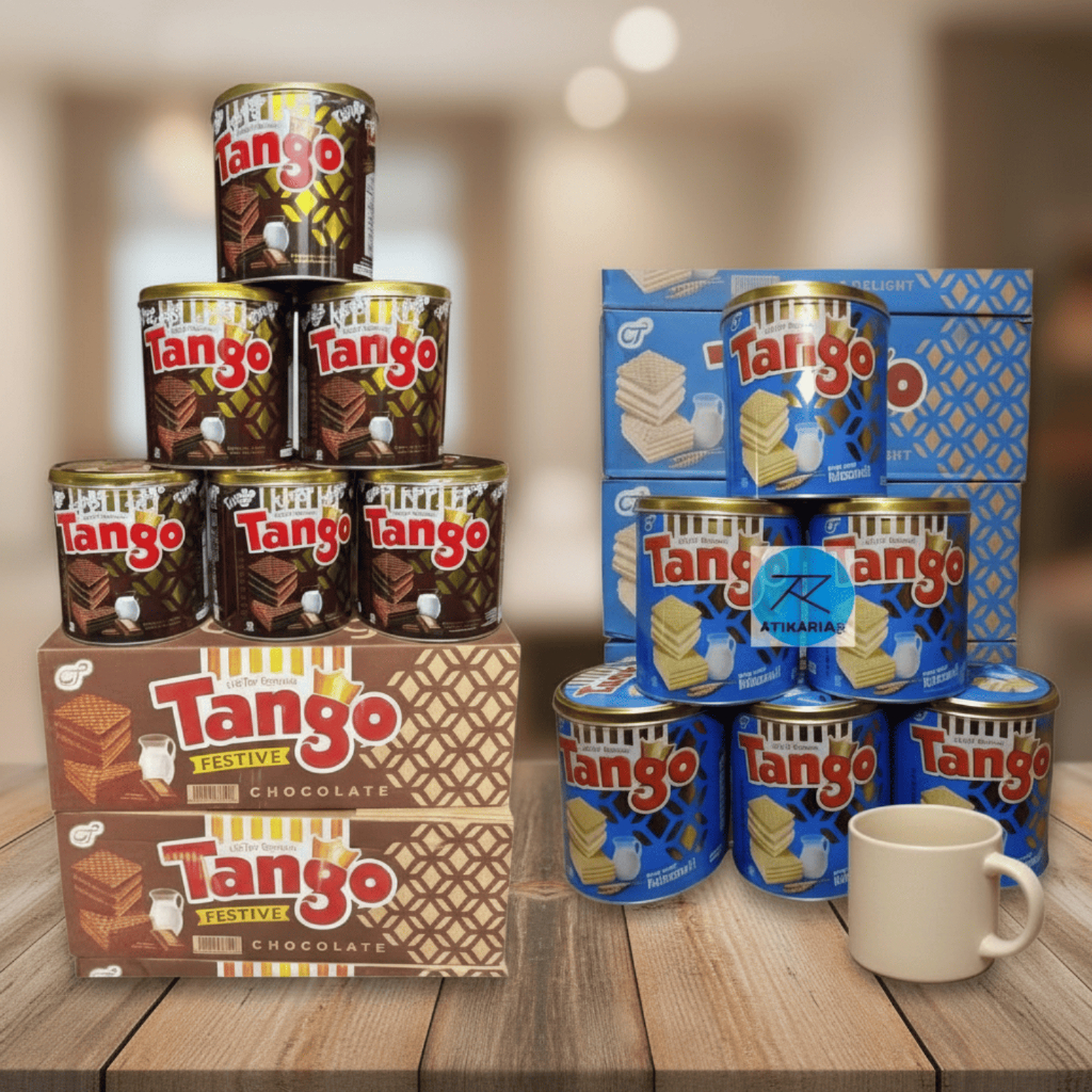 WAFER TANGO KALENG 1 DUS ISI 6 x 240gr - Cokelat Vanilla Keju - Paket Hemat Grosir Stok Terbaru 2026