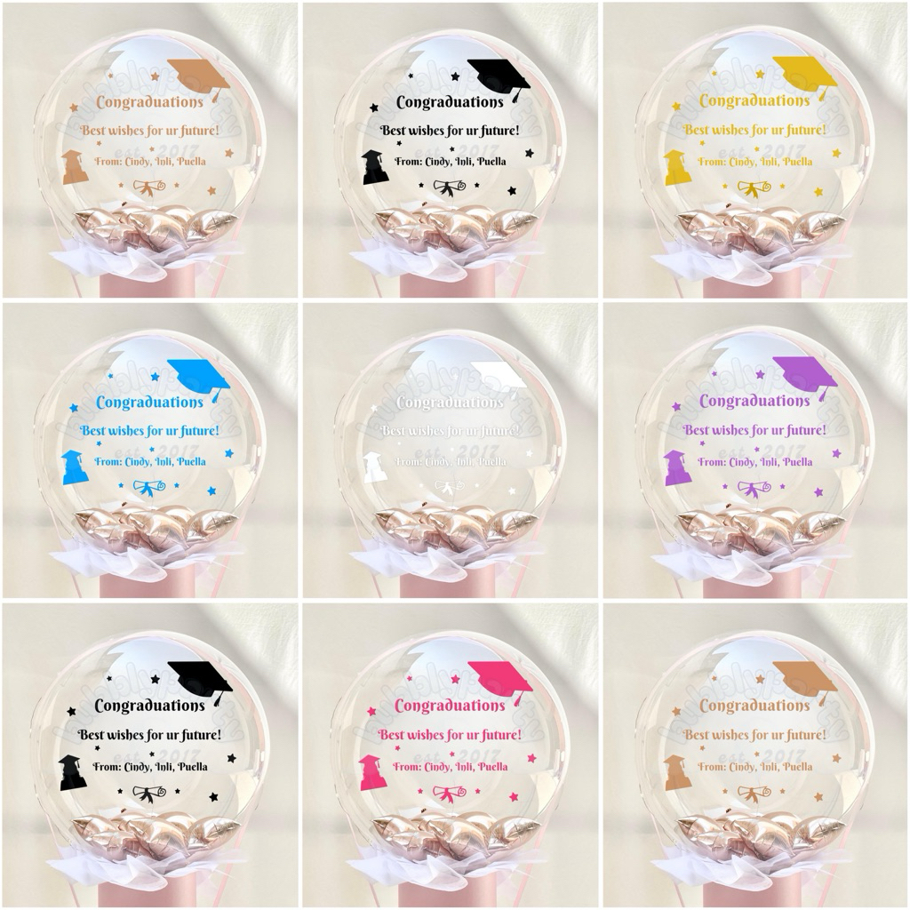 Custom Sticker Nama Balon PVC Ulang Tahun