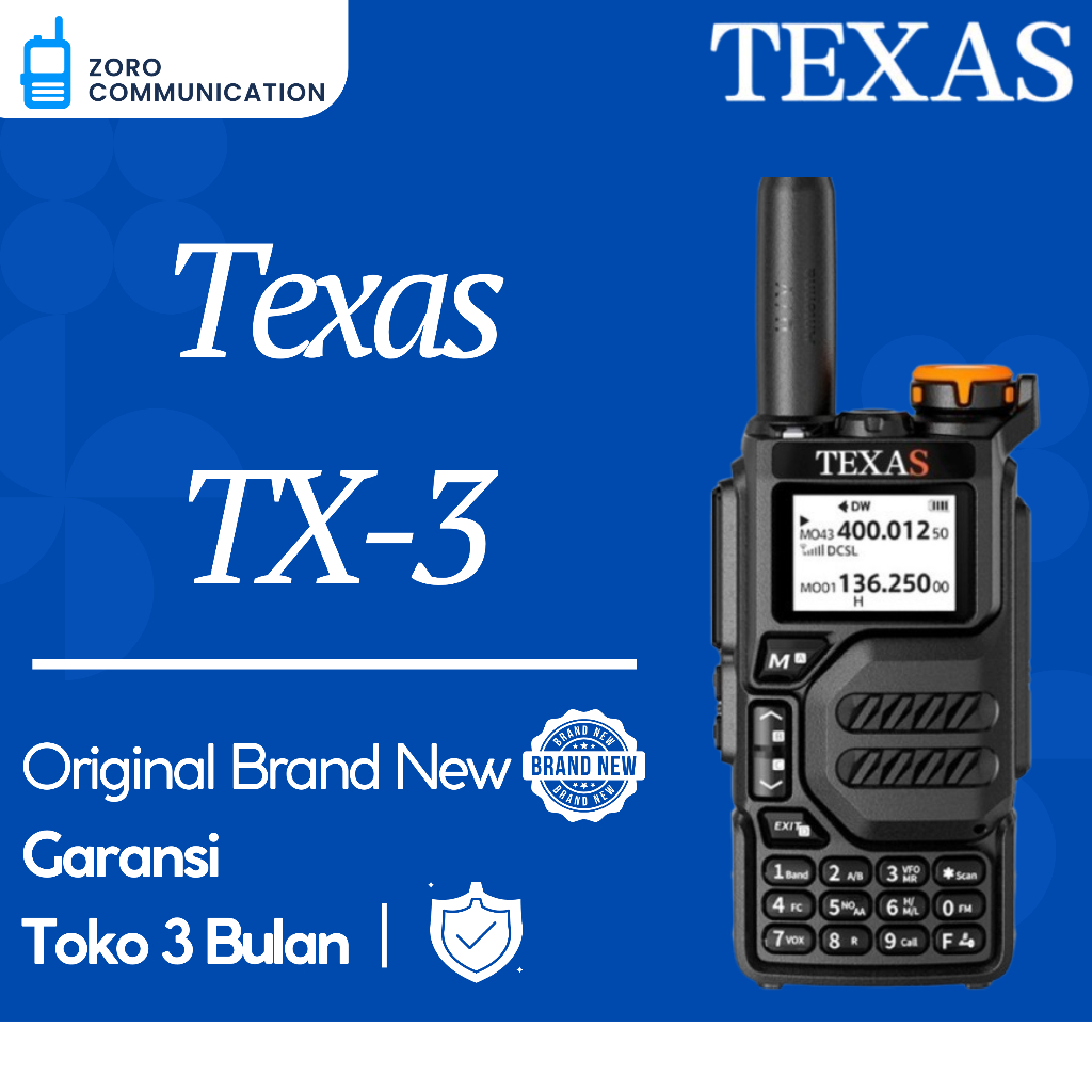 Texas TX‑3 – Handy Talky HT Radio Multiband Original Garansi 3 Bulan Texas TX3 TX 3