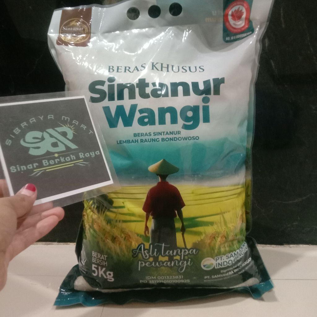 SIBRAYA Mart | Beras Khusus Sintanur Beras Pandan Wangi 5 Kg | Beras Sintanur Wangi 5 Kg