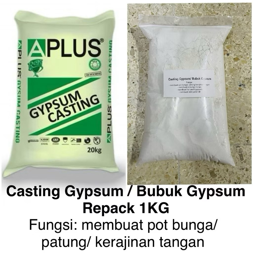 CASTING GYPSUM Bubuk Tepung Gipsum Untuk Patung Kerajinan per 1 KG