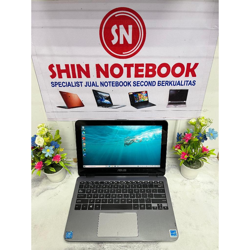 ASUS VIVOBOOK FLIP TP203NAH CELERON N4200 RAM 4 GB SSD 120 GB LAYAR 11.6 INCH TOUCHSCREEN FLIP 360 D