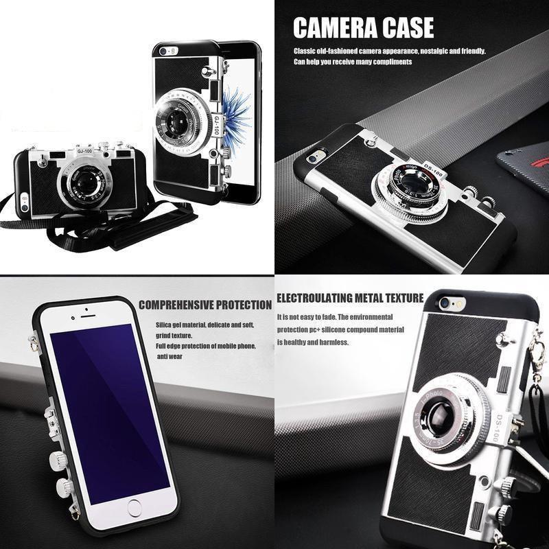 Emily in Paris Case 3D Camera untuk iphone 16 16Pro Max Anti-fall shorkproof Retro with Lanyard