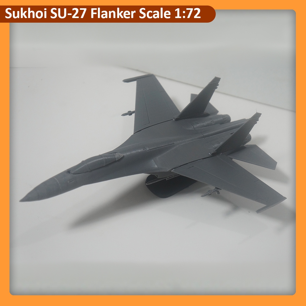 Miniatur Pesawat SU-27 Flanker Scale 1/72 3D Print PLA Part Model Kit - Pesawat SU27