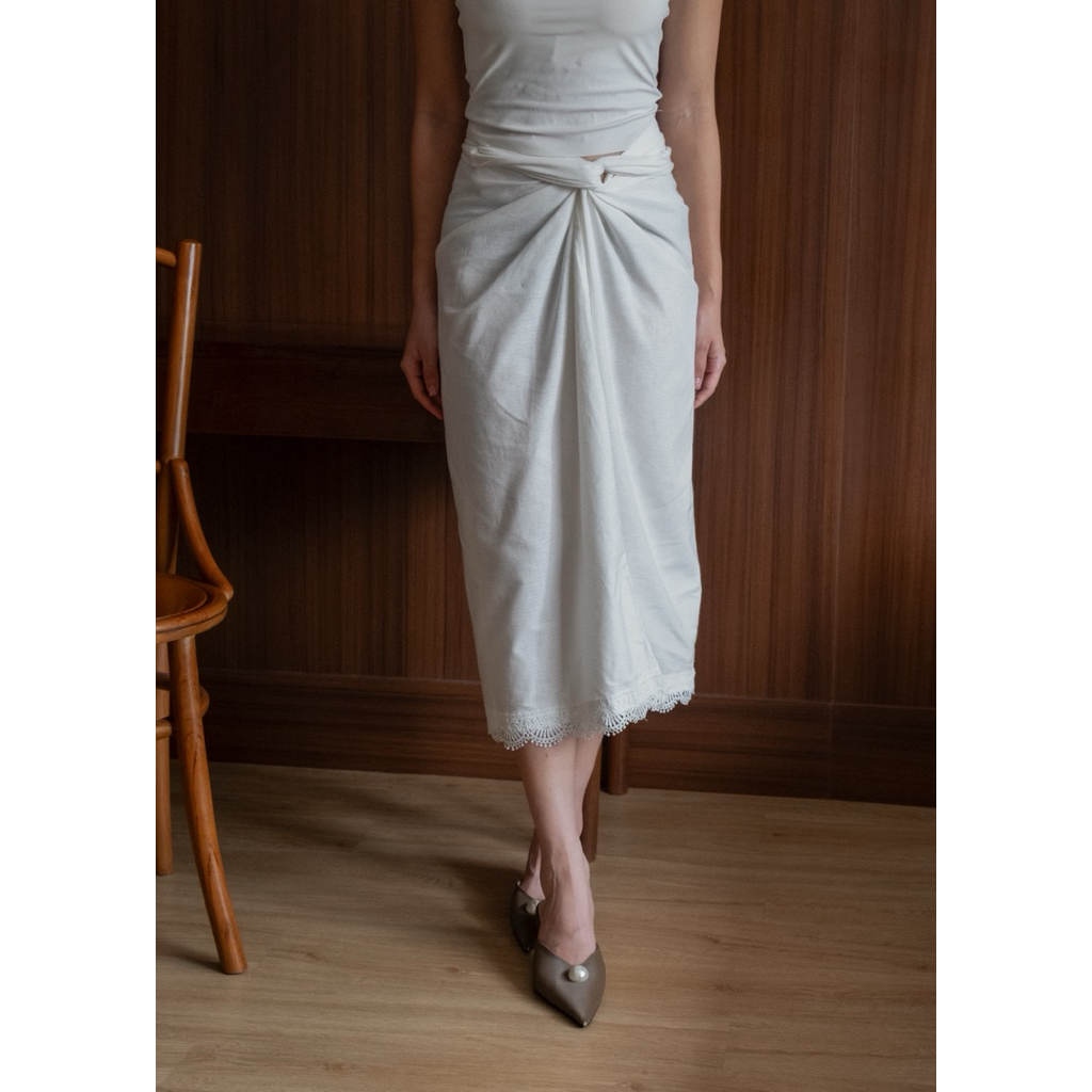 FOLYN - Linen Lace Skirt / Rok Wanita / Rok Lebaran / Baju Lebaran 2026