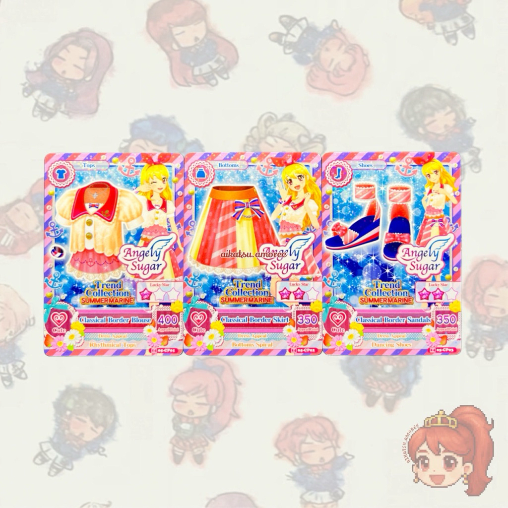 Aikatsu CP Trend Collection Summer Marine Angely Sugar Classical Border Set Ichigo Hoshimiya
