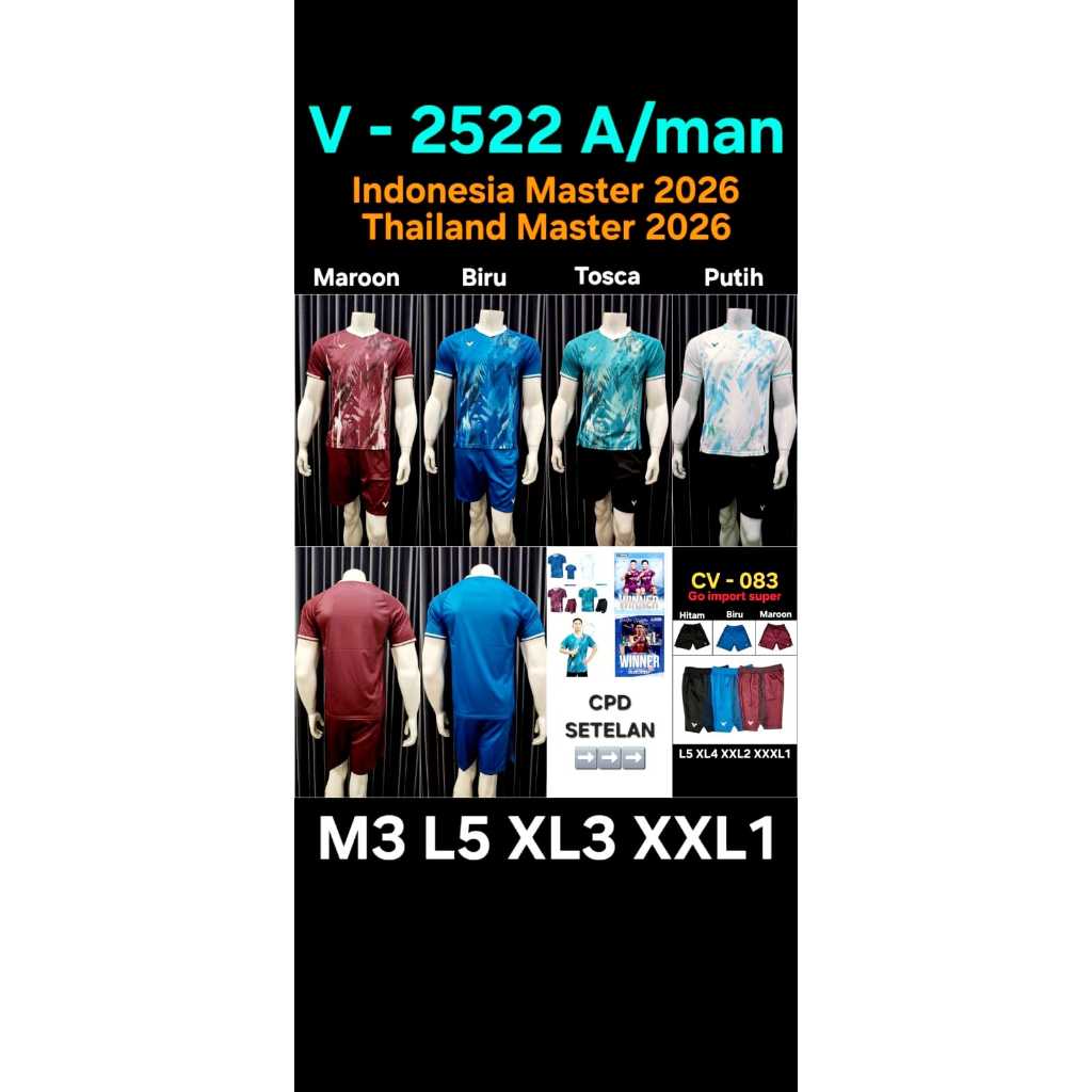 JERSEY BADMINTON COUPLE DEWASA PRIA WANITA INDONESIA MASTER 2026