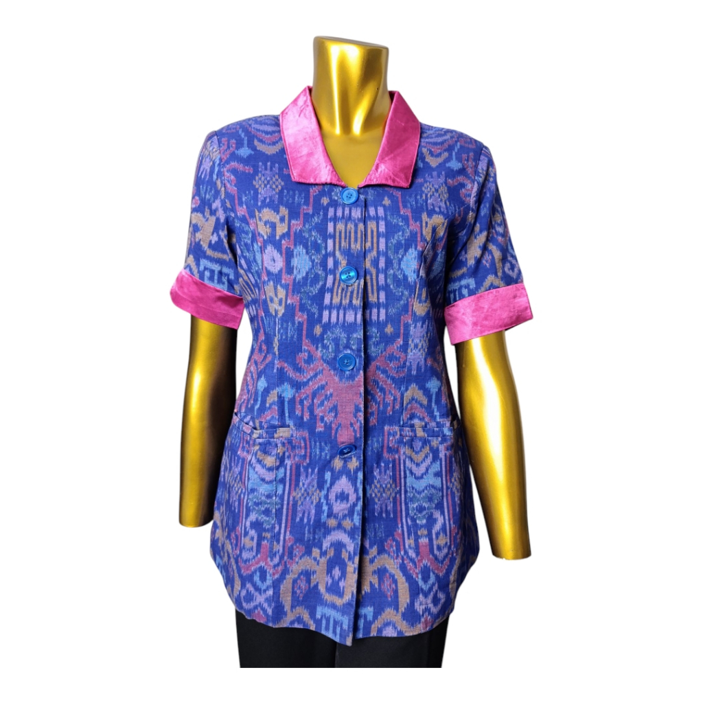 BATIK ENDEK TENUN ATASAN BLOUSE KHAS BALI WANITA