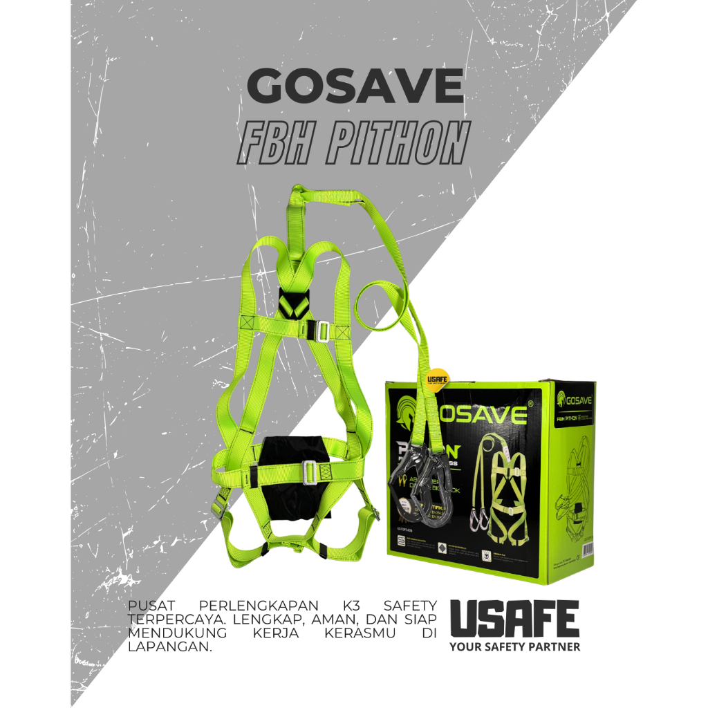 GOSAVE Full Body Harness Phiton Double Big Hook Absorber GOSAVE
