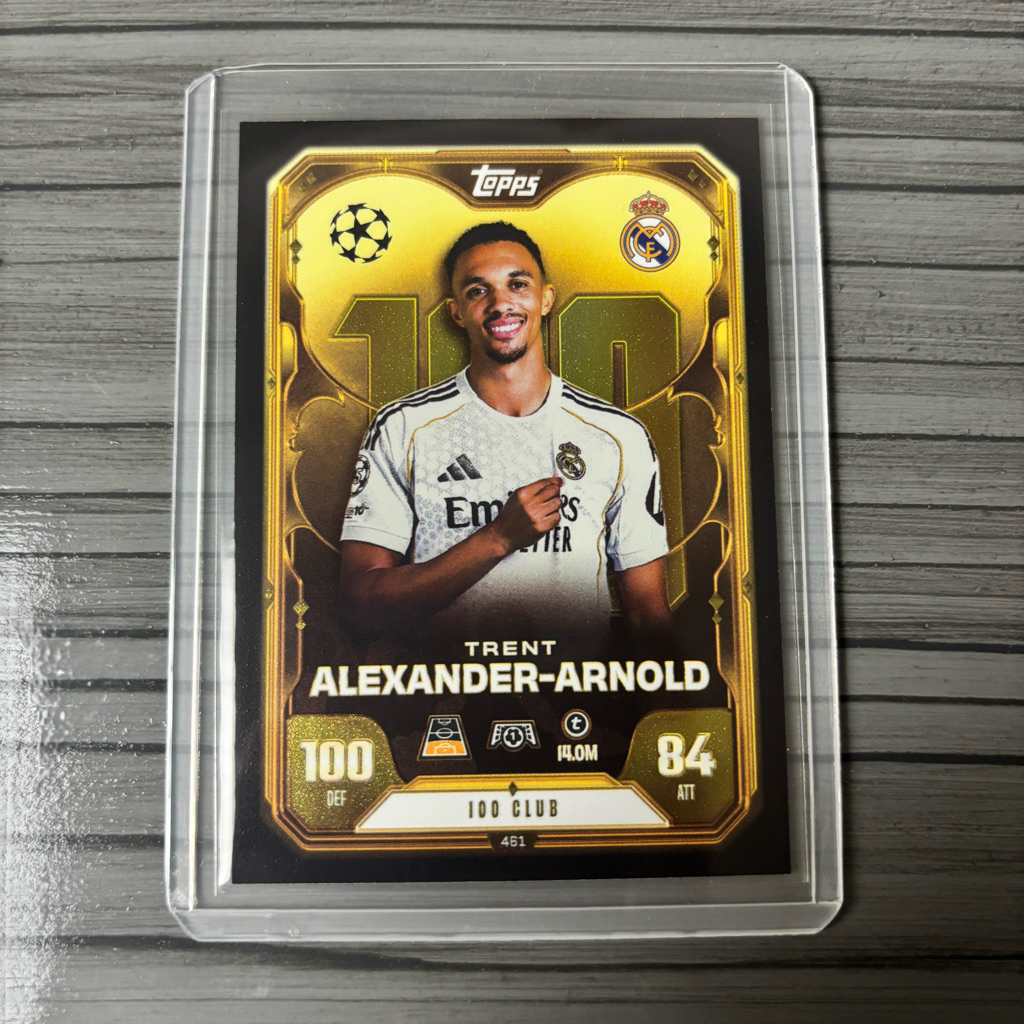 Kartu Bola Trent Alexander-Arnold 100 Club Topps Match Attax 2025 2026 Real Madrid
