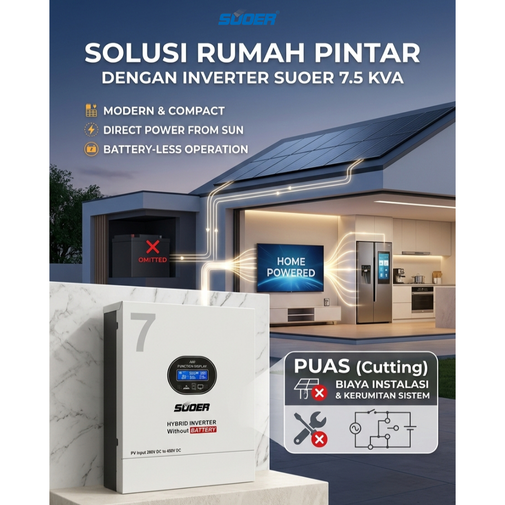 SUOER INVENTER HYBRID OFF GRID FPV 7.5KVA