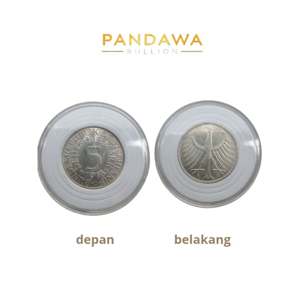 Koin Perak 1973 5 Mark +-11Gram