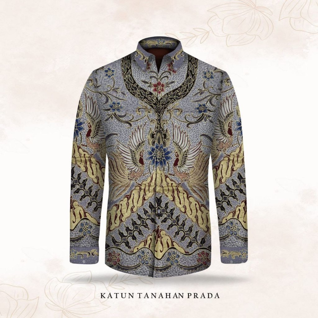 Bahan Pola Kemeja Batik Tulis Asli /pekalongan batik klasik prada emas premium