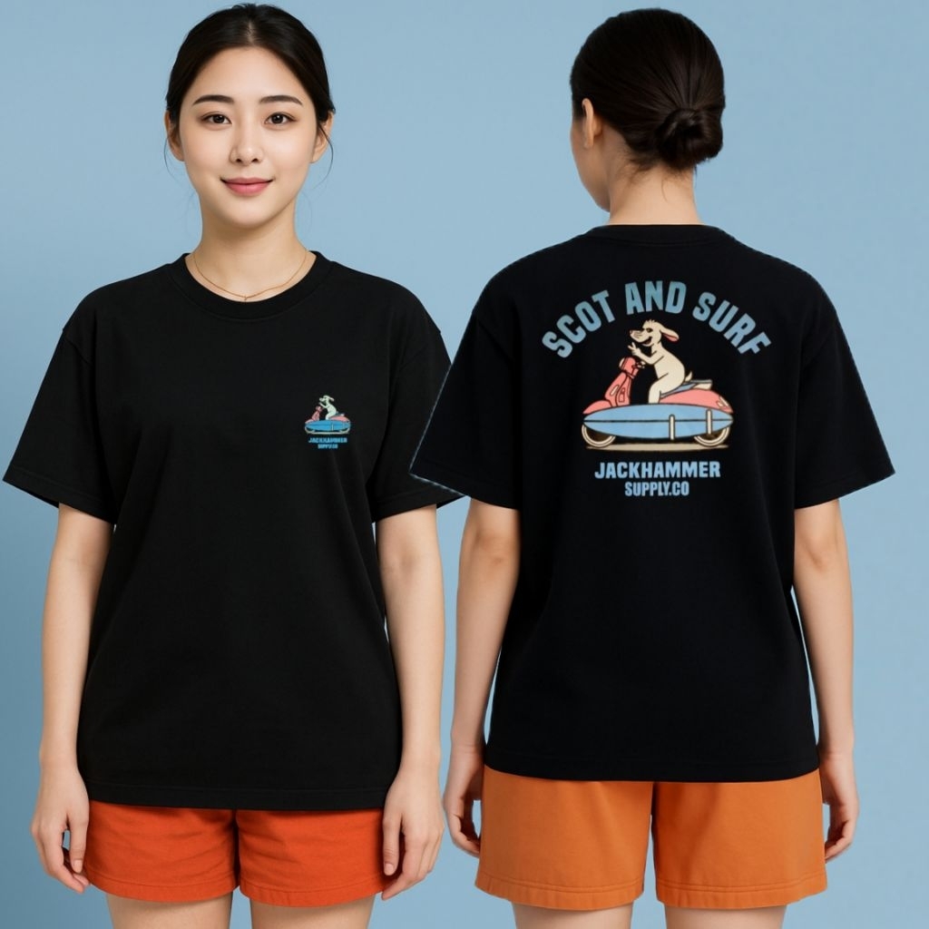 ORIGINAL TSHIRT SCOT AND SURF CASUAL BRAND BAJU DISTRO LOKAL KATUN CLOTHING BRAND