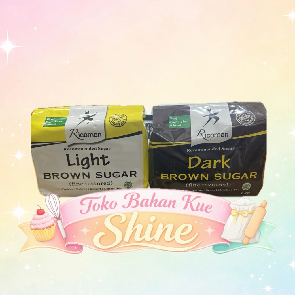 Ricoman Brown Sugar 1kg / Ricoman Light Brown Sugar 1kg / Ricoman Dark Brown Sugar 1kg
