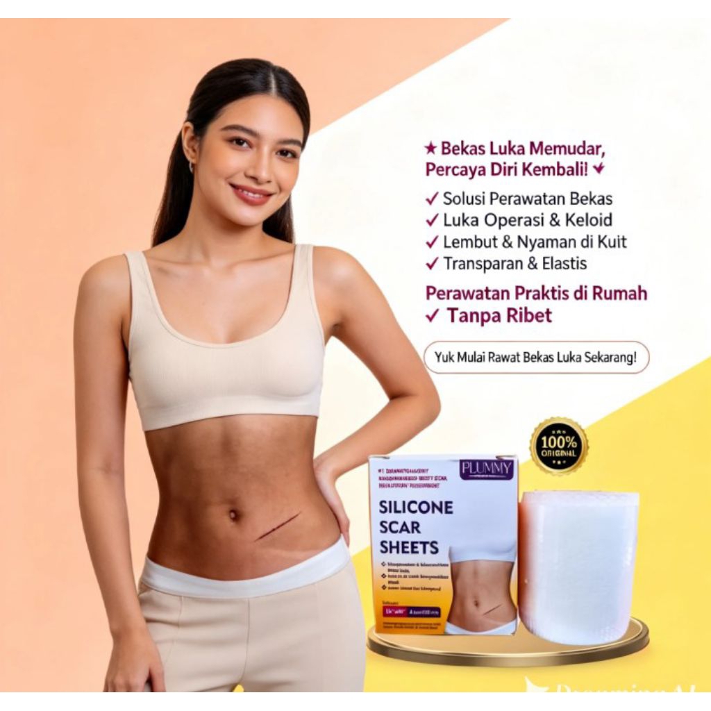 Silicone Scar Sheet Kuning | Plester Perawatan Bekas Luka Sesar & Jahitan Lebih Cepat Halus cod