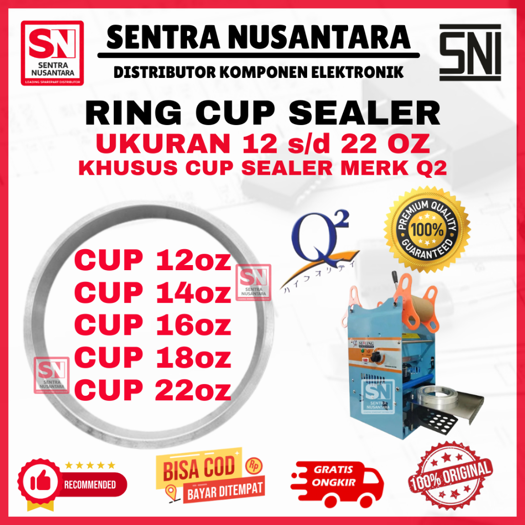 RING CUP SEALER KHUSUS UNTUK MEREK Q2 CUP SEALER (12oz-22oz) ORIGINAL | RING CUP SEALER MERK Q2 12oz