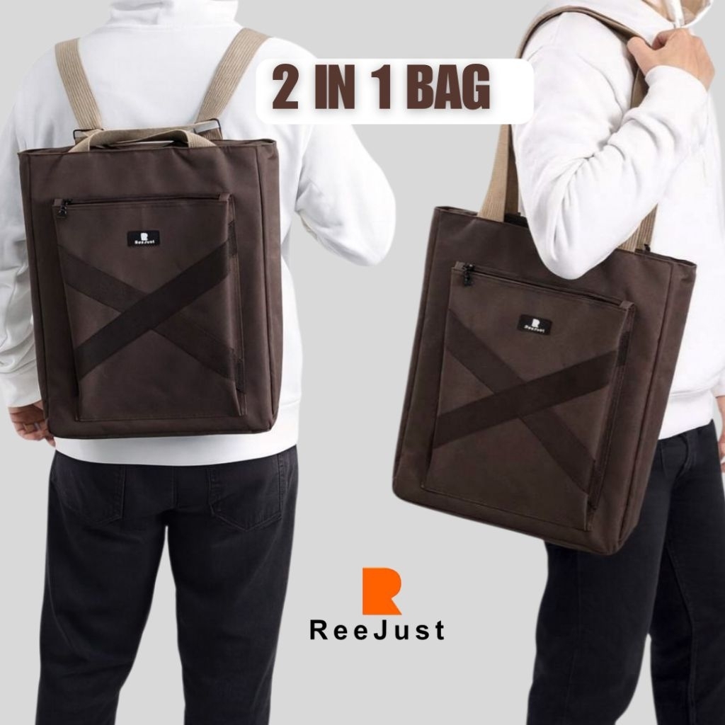 Laptop 2in1 Backpack Tas Laptop 2in1 Backpack Tote Bag Anti Air Unisex Muat 14 Inci untuk Kerja dan 