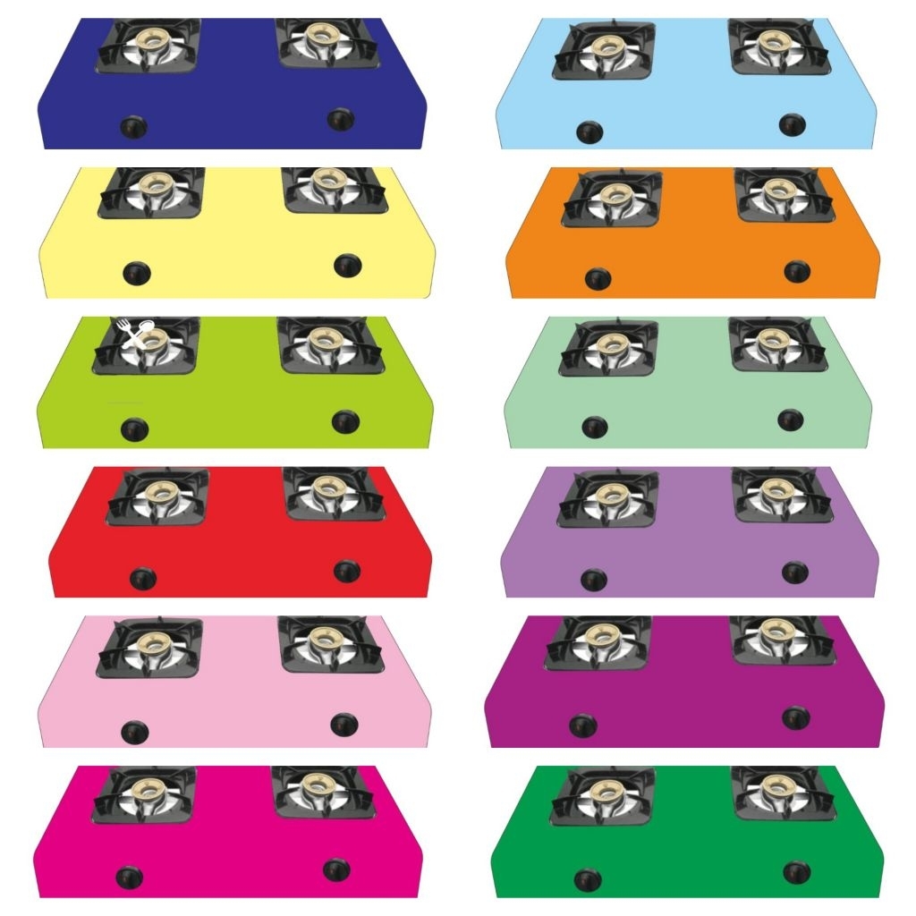 STIKER KOMPOR DUA TUNGKU MOTIF POLOS