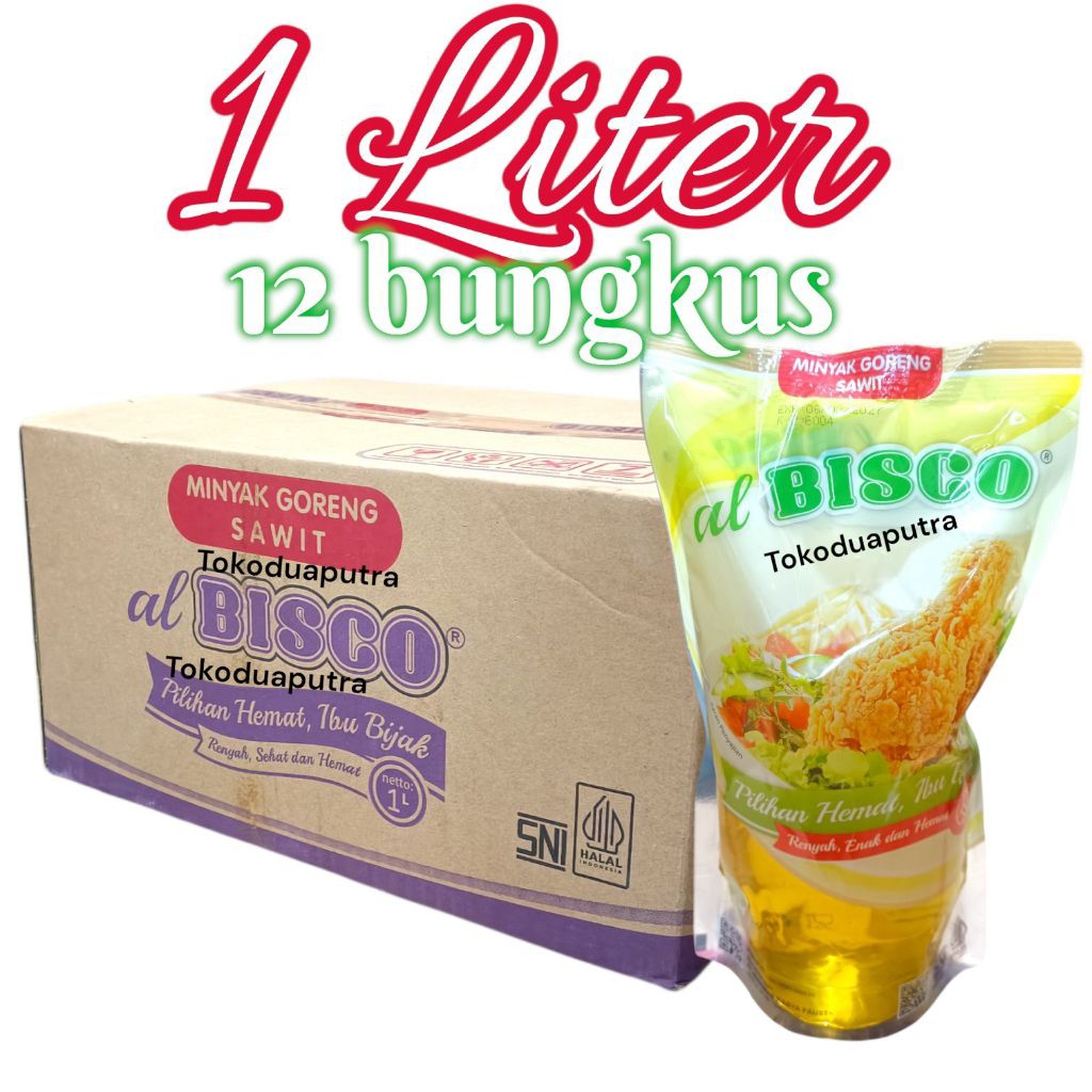 Minyak Goreng Albisco 1 Liter X 12 Pouch / Al Bisco Minyak Goreng Sawit 1 Liter