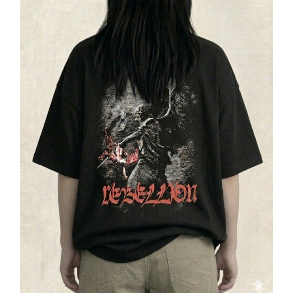 [EXEMPLUM-REBELLION] - KAOS OVERSIZE TSHIRT BLACK
