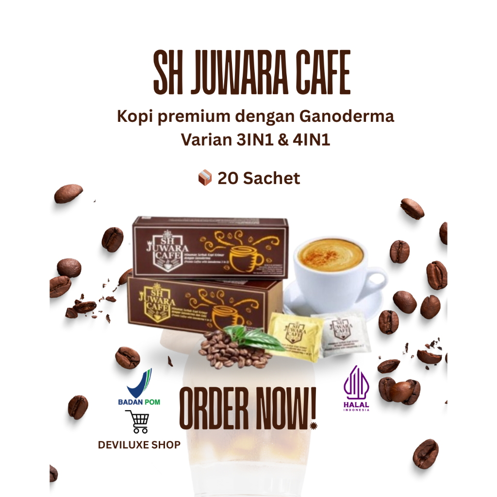 KOPI SH JUWARA CAFE 3 IN 1 & 4 IN 1 20 SACHET KOPI INSTAN