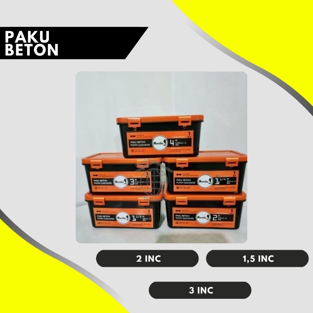 Paku beton marabu / paku beton / paku beton putih galvanis / paku beton tembok