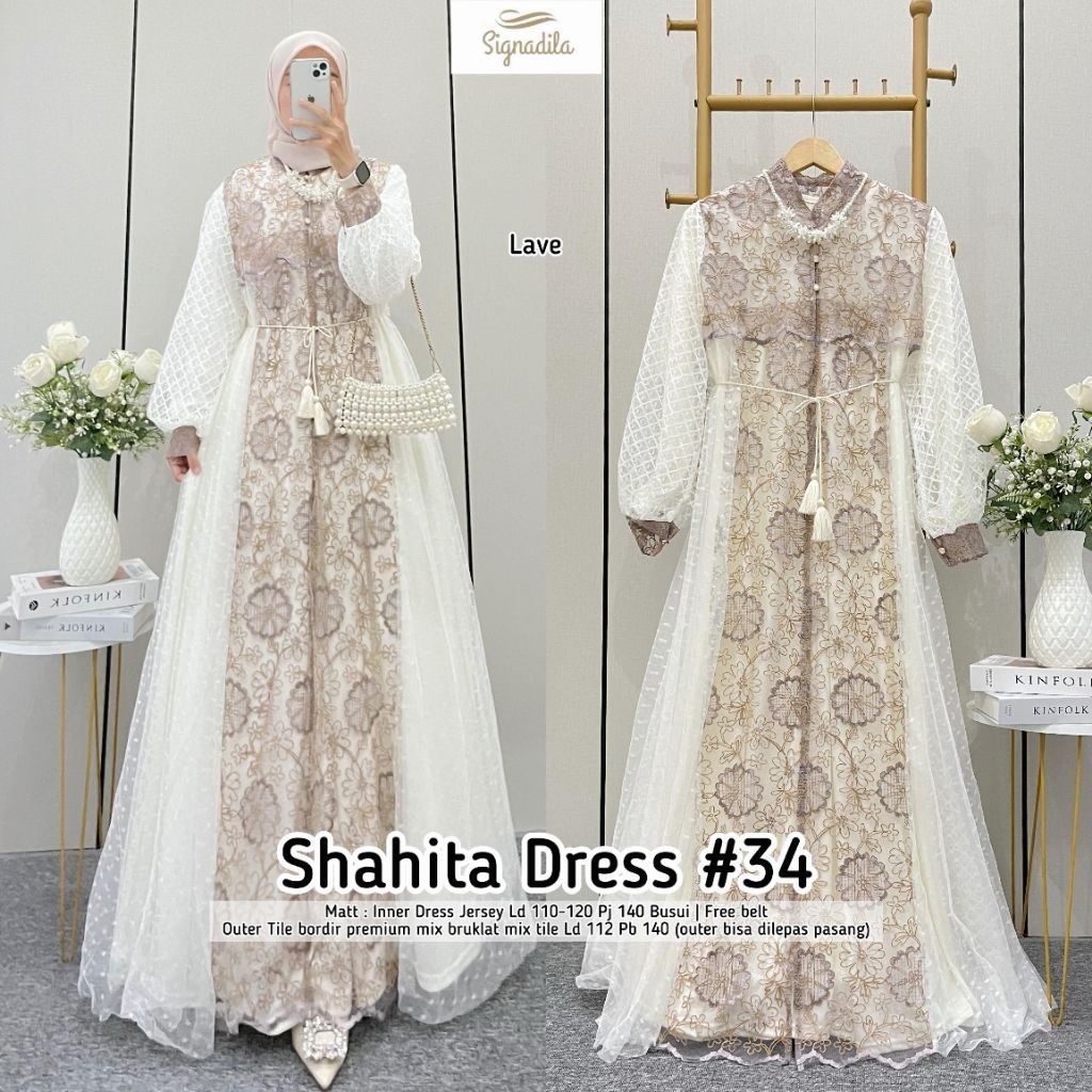 LD 110 120 | SHAHITA DRESS 27 | JERSEY PREMIUM OUTER TILE BORDIR