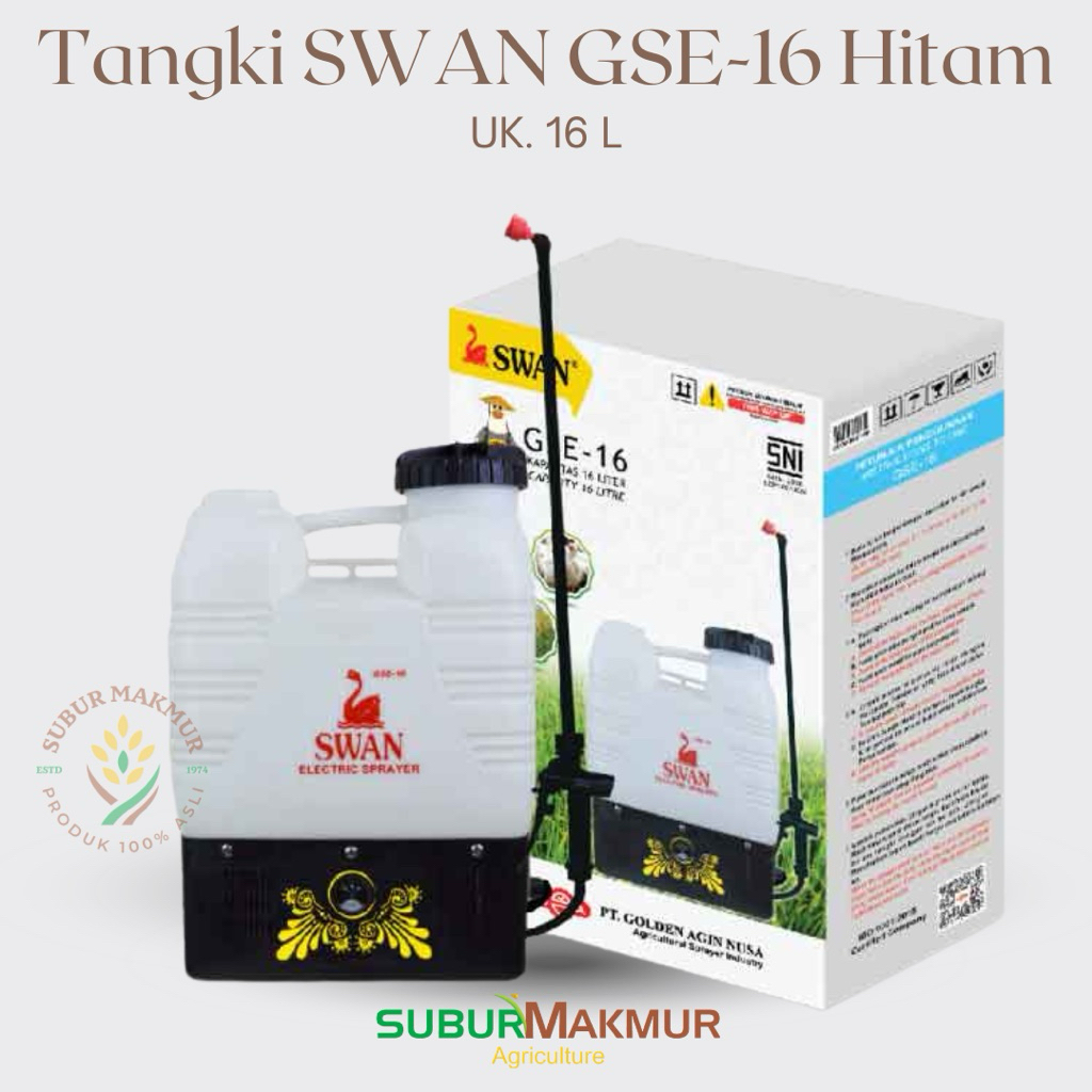 Tangki Sempot Elektrik Sprayer Elektrik SWAN GSE-16 Hitam GSE-16 Black