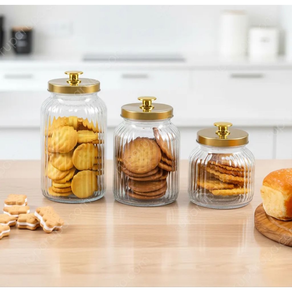 CULINART LUXE STOPLES KACA SET TRANSPARAN.TOPLES KUE/ TEMPAT KUE /STOPLES LEBARAN
