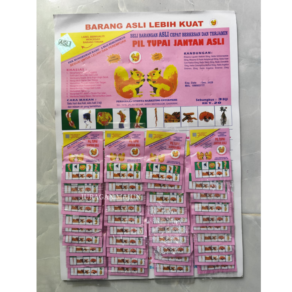 Pil Tupai Asli Malaysia 40 Sachet Tidak Original Uang Kembali