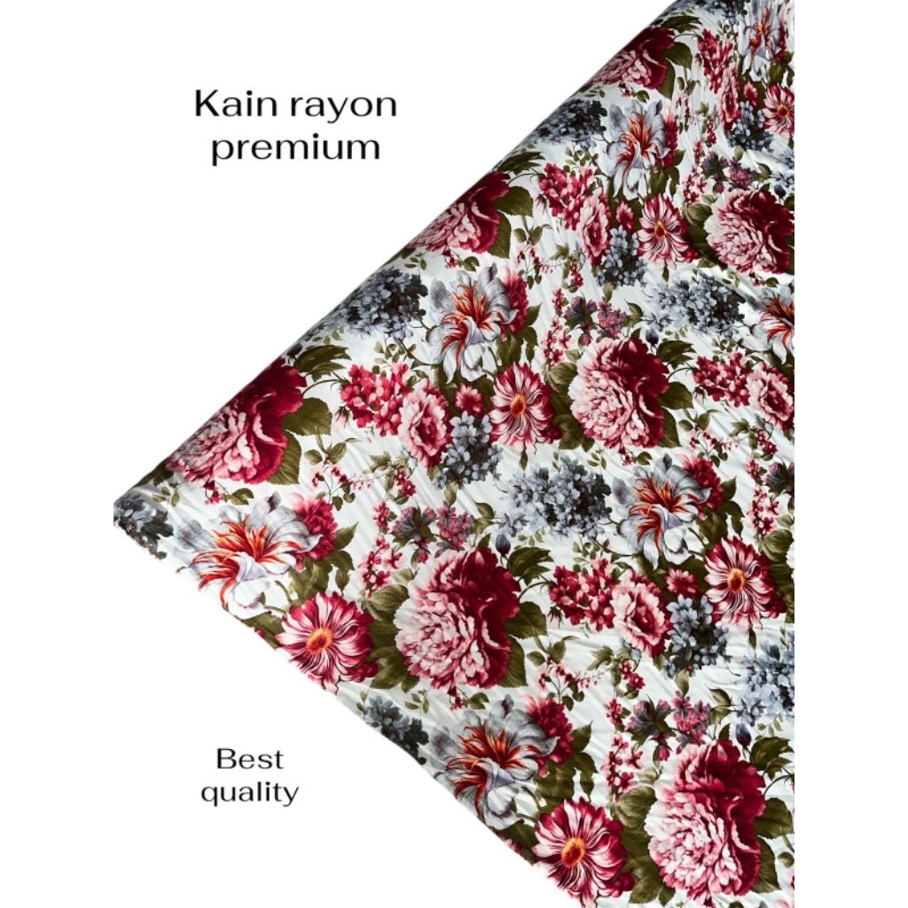 [ 0.5 Meter ] Kain Katun Rayon Motif Viscose Premium import Terbaru _Kain Rayon Eceran_Kain Rayon Pr