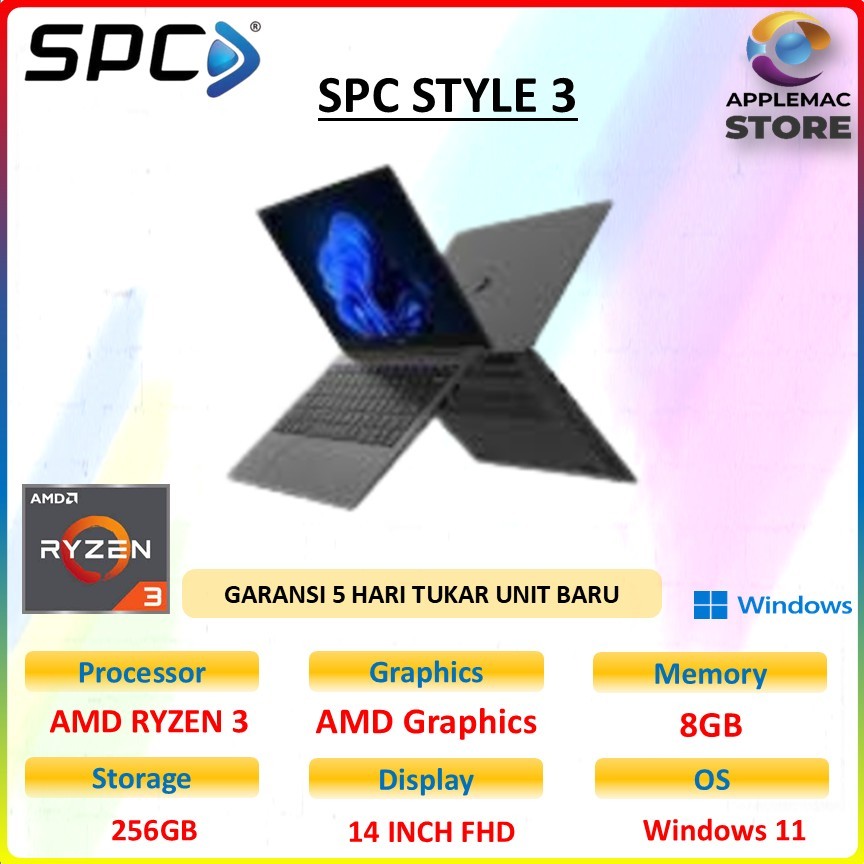 SPC STYLE 3 RYZEN 3 3200 8GB 256GB win 11 14.0 FHD IPS BLIT