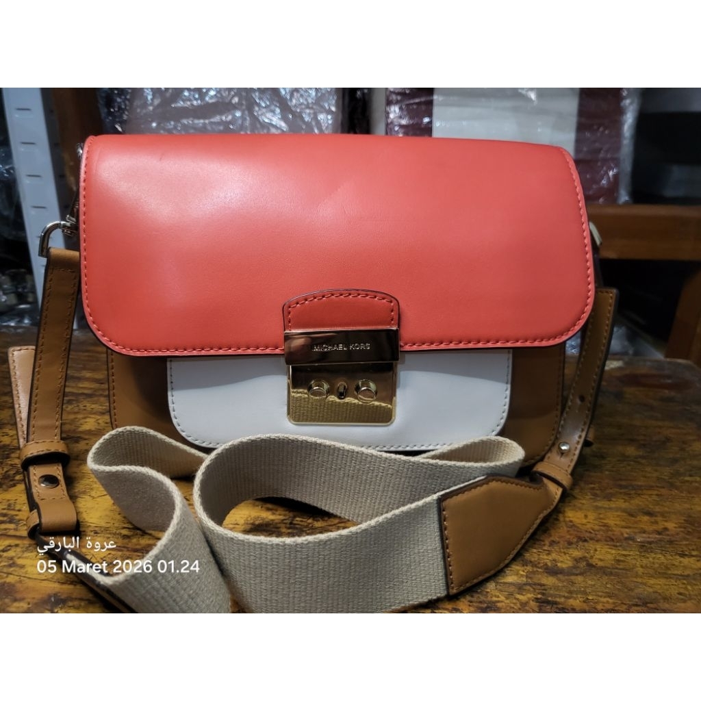 MK Sloan Editor Large Leather Shoulder Bag