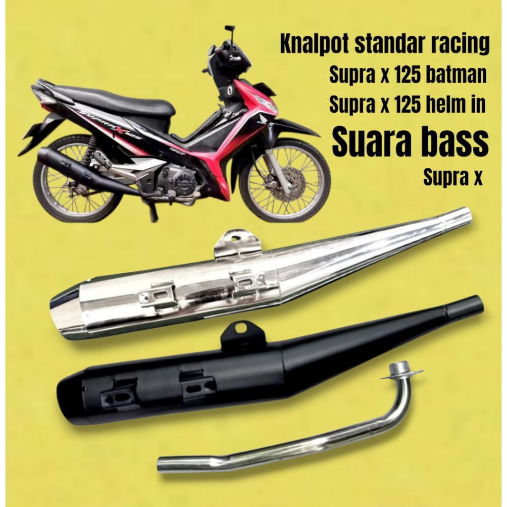 Knalpot standar racing tsugigi bass supra x/supra x125 batman/supra x 125 helm in/supra fit