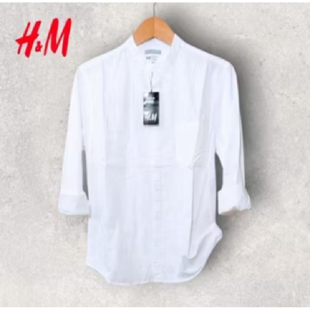 Kemeja Pria Polos Kerah Shanghai / Kemeja Pria Kerah Shanghai