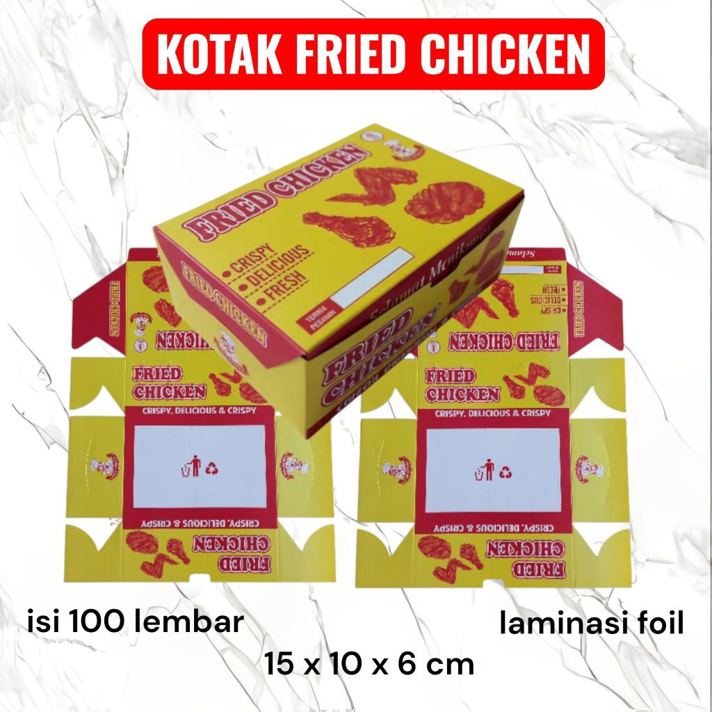 Box Fried Chicken | Kemasan Fried Chicken | Dus Fried Chicken | Bungkus Ayam Goreng | Kemasan Ayam G