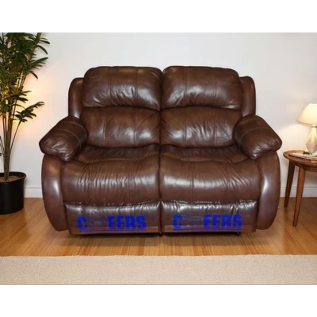 [Preloved] Cheers Madison Sofa Recliner Kulit 2 Seater - Cokelat
