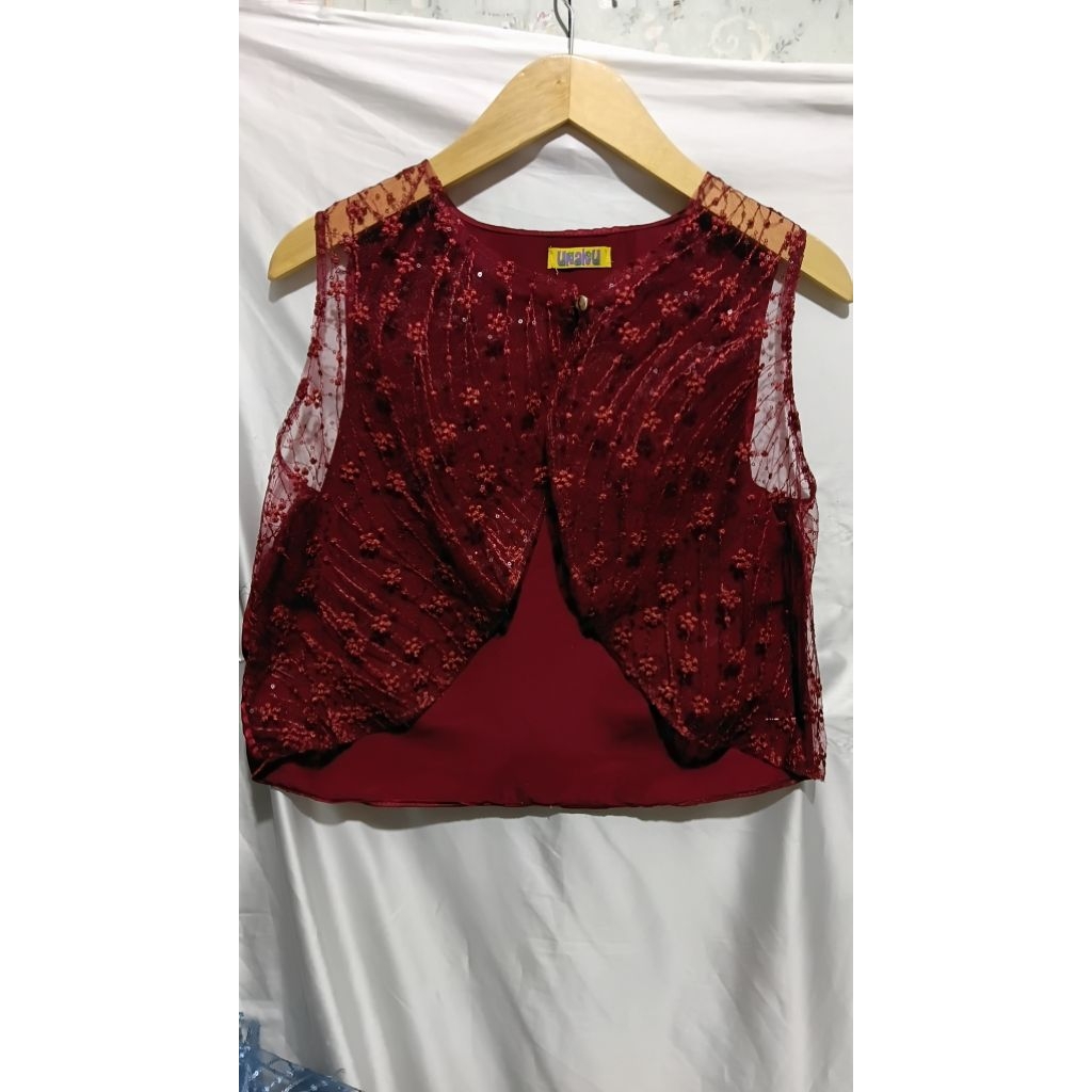 Vest brukat wanita/mix satin/Ld 96/panjang 48/Rompi Brukat wanita dewasa/Rompi cantik/baju lebaran