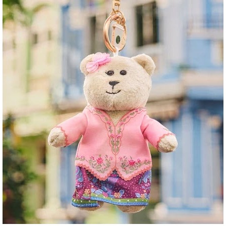 Boneka Starbucks Plush Mini Bearista Bear Peranakan Singapore Pink Bearista