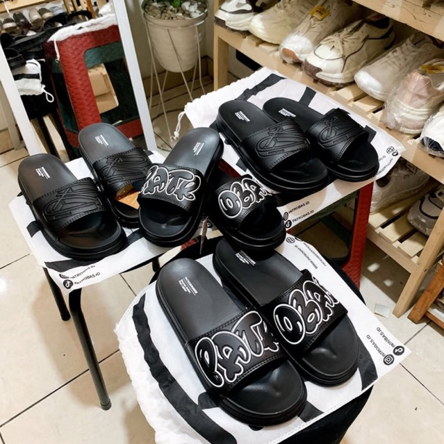 Sandal Patrobas Monarch Dante Jax Piper 36-45 Black Sandal Straps Sandal Slides Sandal Selop Pria Wa
