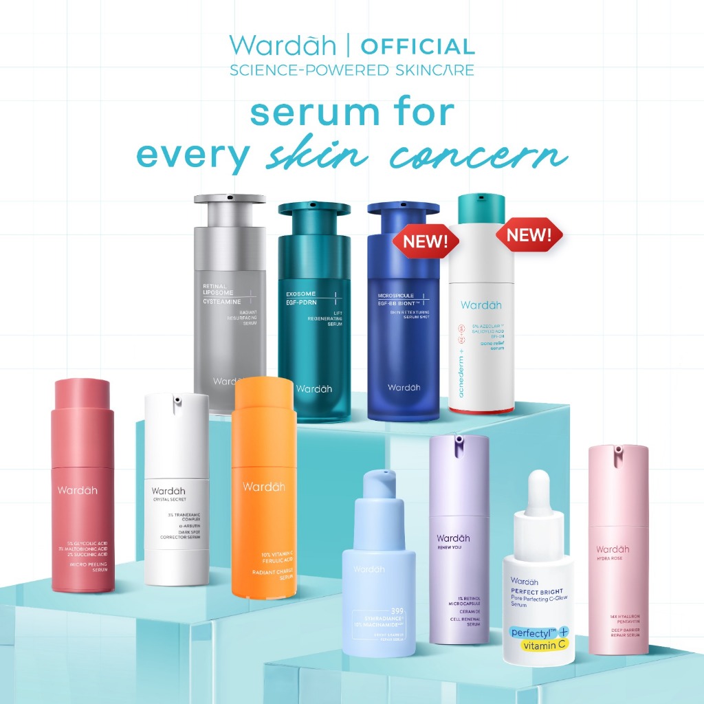 WARDAH Serum Complete Series For Every Skin Concern - Microneedle, PDRN, Retinal, Acnederm Relief, C