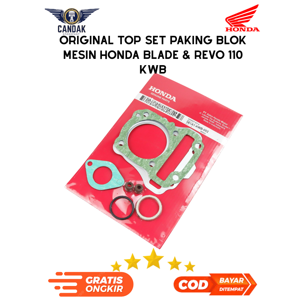 Top Set Paking Blok Mesin Honda Blade 110 & Revo 110 KWB Original | Gasket Topset Head Silinder Komp